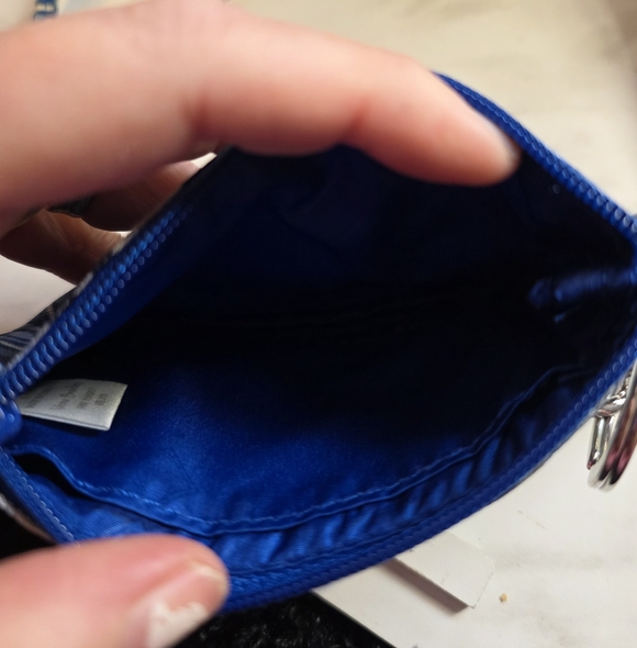 Blue Patterned Wristlet with Keychain - Picture 3 of 4